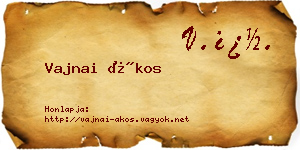 Vajnai Ákos névjegykártya
